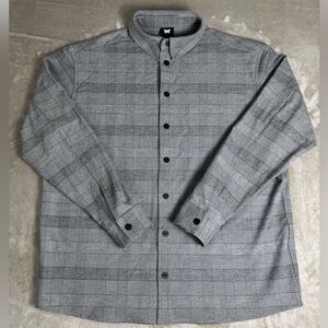 PXG Parsons Xtreme Golf Mens Flannel SnapOver Shirt Jacket Gray Check Size Large